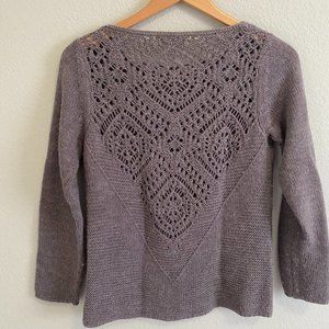 Bianca B. Wool blend sweater with crocheted back | Small